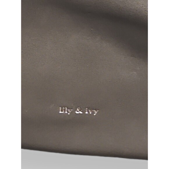 Lily Ivy Weekender Tote Handbag Grey Navy Medium 11 Inch Tall - Picture 8 of 9